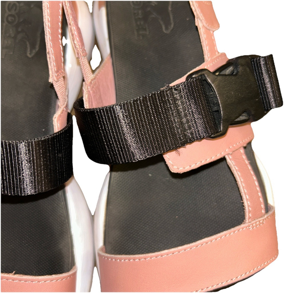 Sorel Womens Kinetic Impact Sling B/W Slingback Sandals 6.5 Medium Buckle Strap - Picture 4 of 7